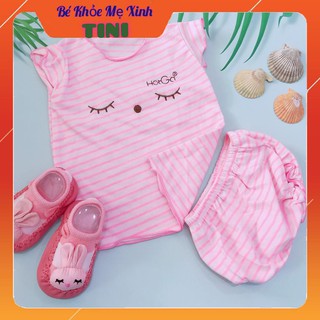 Bộ thun mát Hotga cho bé gái 4 - 9kg
