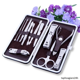 Dụng cụ làm cắt sửa móng tay 12 món kềm kéo cắt bộ bấm khóe tay chân sắc bén