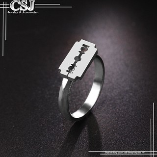 Nhẫn inox lưỡi lam thép không gỉ