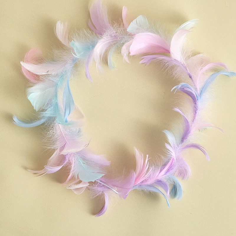 Bờm tóc lông vũ nhiều màu sắc băng đô nữ Bluehope Lolita vòng nguyệt quế đội đầu thiên thần xinh xắn CÓ ĐÈN VÀ ĐƠN GIẢN