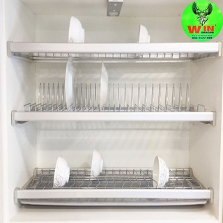 Giá bát đĩa cố định inox sus 304 gồm 2 tầng