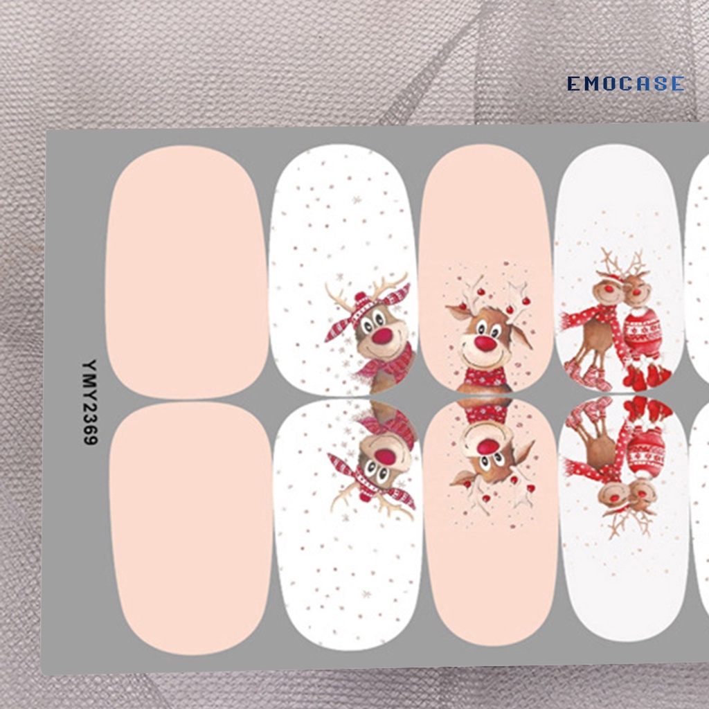 Miếng Dán Trang Trí Móng Tay Họa Tiết Giáng Sinh 2D Xinh Xắn