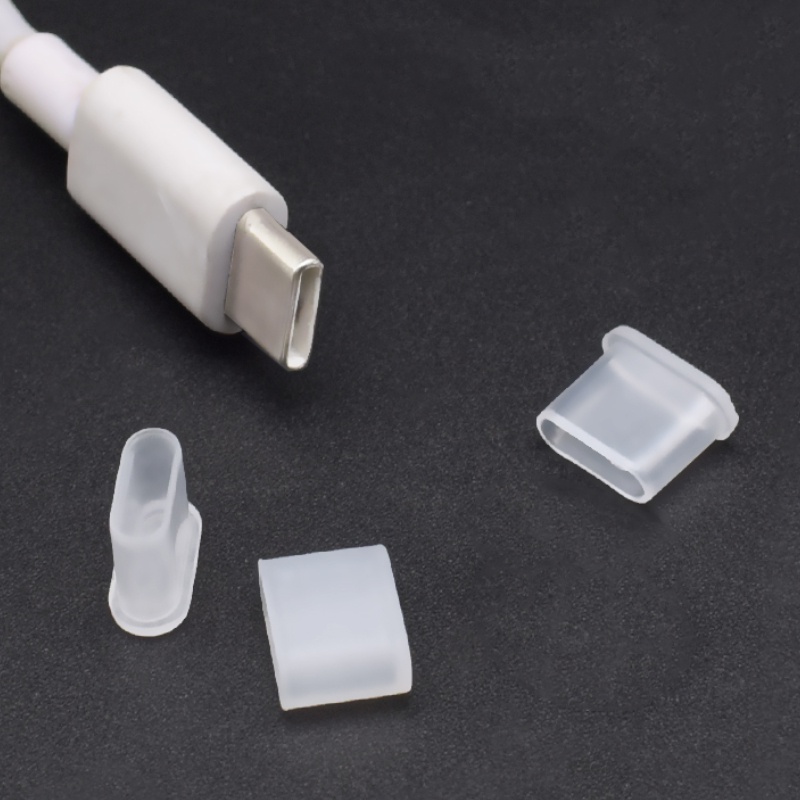 Set 3 Nắp Silicone Bảo Vệ Dây Cáp Dữ Liệu Cổng USB/Type C Chống Bụi Bẩn