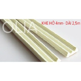 2,5 mét-9x4mm-Ron Cao Su Dán Khe Hở Cửa ngăn Bụi, Muỗi Giảm Âm-NÂU- Gioăng dán cửa cao su OLIA