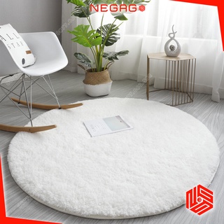 Thảm lông trải sàn phòng khách | CỪU | màu Trắng Tròn 120cm | NEGAGO
