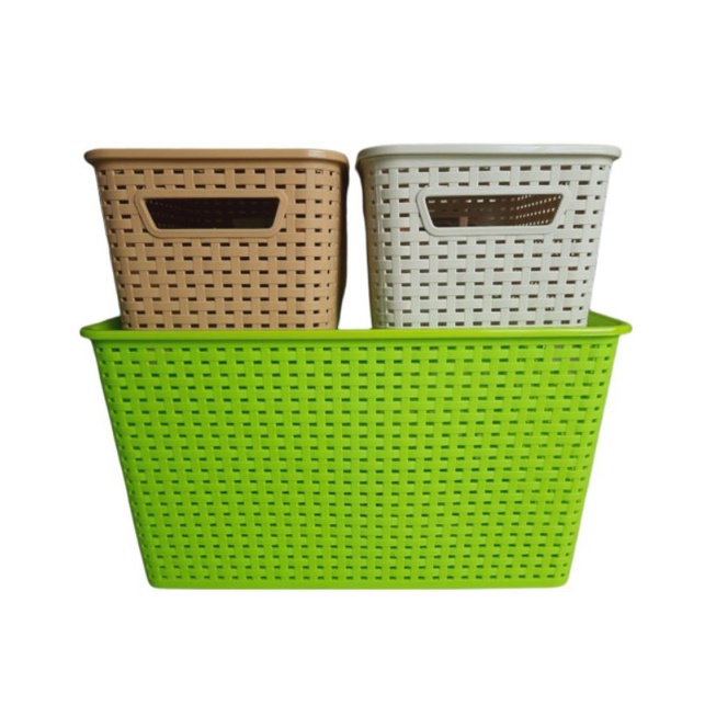 Giỏ nhựa đựng đồ có nắp 3 size Việt Nhật