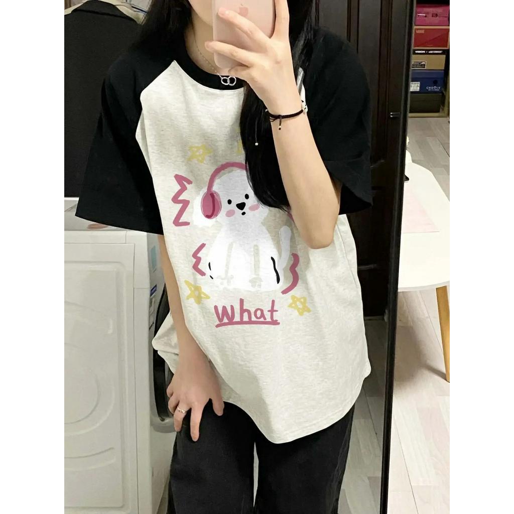 Áo Thun Cotton Nguyên Chất Tay Ngắn In Họa Tiết Thời Trang Cho Nữ 62071 62071