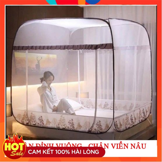 Mùng chụp tự bung đỉnh vuông 🔥TIẾN ĐẠT🔥 Mùng chụp người lớn gấp gọn tiện dụng 1m6 1m8 2m2