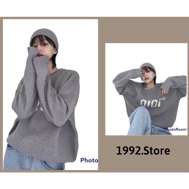 Áo Len Lót Nỉ OI OI Nữ[FREESHIP]🌸Sweater from rộng dài tay,Hodie zip màu xám tiêu