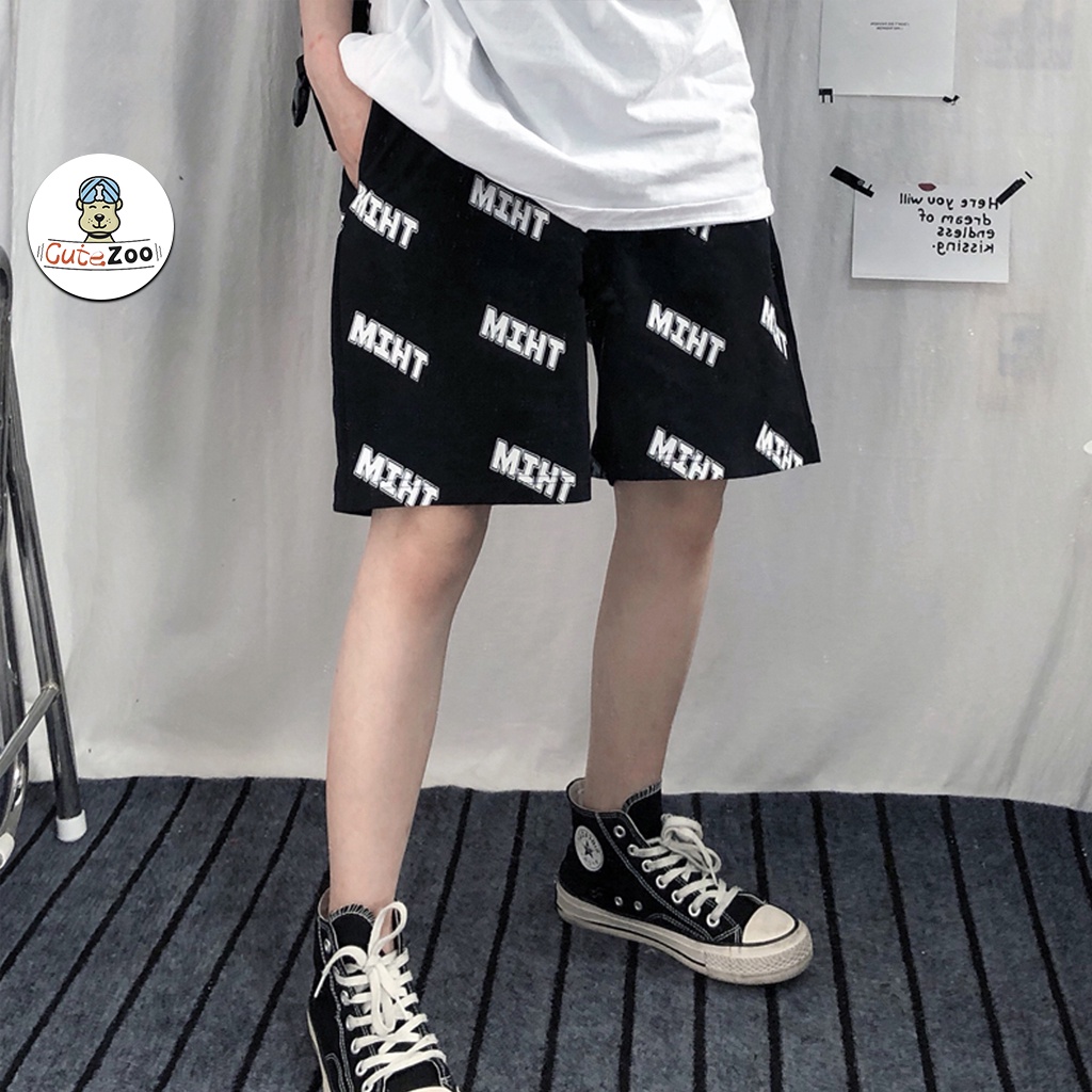Quần đùi cotton MINT mặc kiểu unisex nam nữ form rộng cá tính - Cutezoo