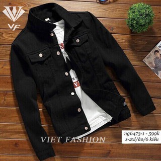 ÁO KHOÁC JEAN NAM CAO CẤP ĐEN THỜI TRANG CHẤT LIÊU ĐẸP VIET FASHION - ÁO THUN TRƠN BASIC