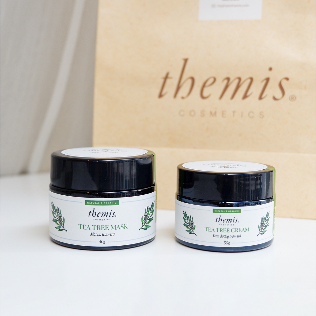 Kem dưỡng ẩm tràm trà cho da dầu mụn ẩn mụn bọc mụn trứng cá Themis Tea Tree Cream 30g