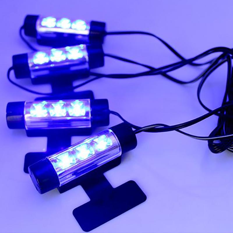 Đèn Led Xanh Dương 4 Trong 1 Trang Trí Nội Thất Xe Hơi