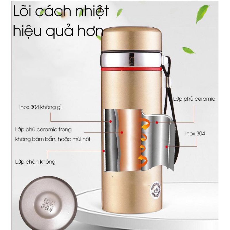 Bình giữ nhiệt Baol inox sus 304 nắp bằng C138(800ml) và H138(1000ml)