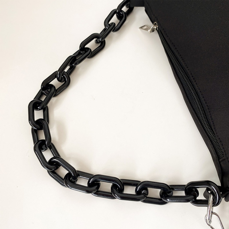 Túi Đeo Vai Mini Bằng Nylon Và Acrylic Phối Dây Đeo Sợi Xích Thời Trang Cổ Điển Cho Nữ