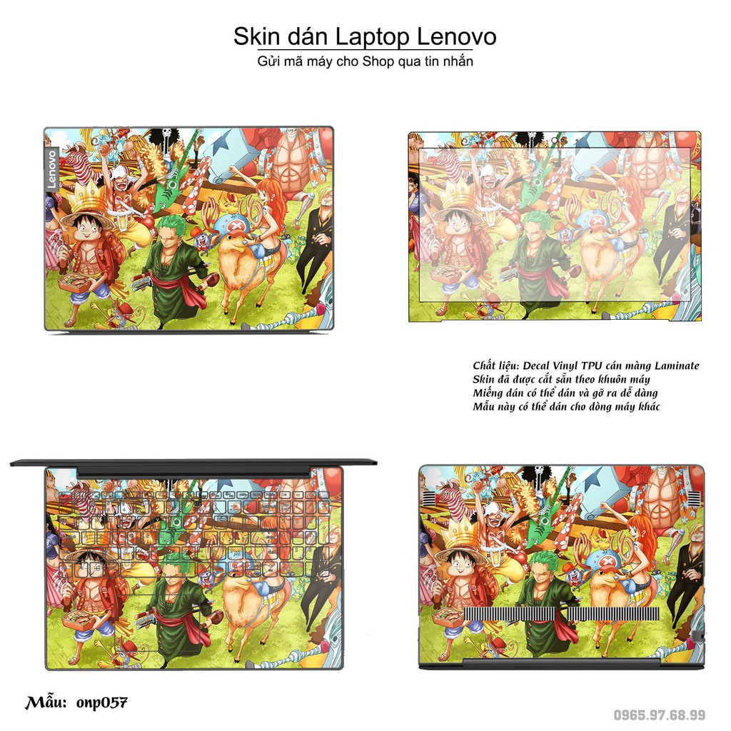 Skin dán Laptop Lenovo in hình Vua hải tặc (inbox mã máy cho Shop)