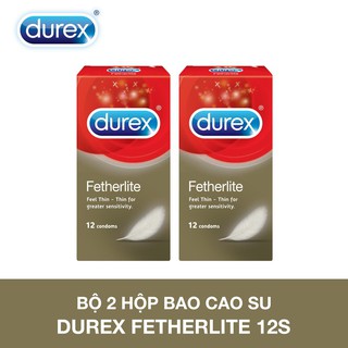 Bộ 2 hộp bao cao su Durex Fetherlite 12 bao (12 cái/hộp, size 52,5mm)