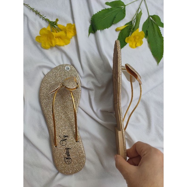 SALE 2021 Dép Kim Tuyến Xỏ ngón 2 Dây Nơ Cánh Tiên NAHI NGOCHIEU1111