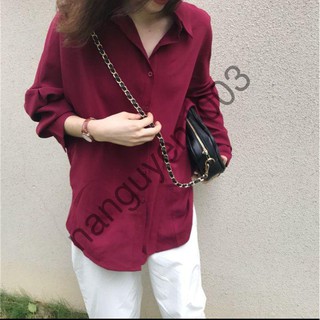 [Freeship 50k] Áo sơ mi trơn tay dài màu Đỏ, chất kate voan đẹp 11316-14B1 shop Na Nguyễn