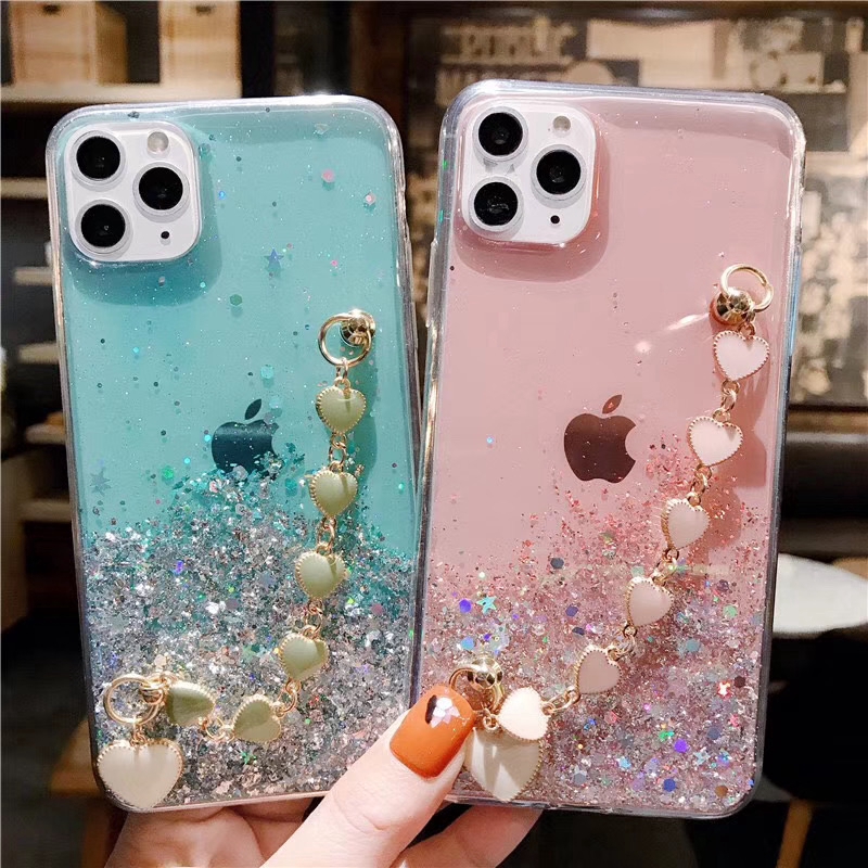 OPPO A52 A92 A92S Reno 3 Pro A3S A5S A7 A37 A37F A39 A57 A71 A83 F1S F1 F3 Plus F5 Youth F7 F9 F11 Pro Glitter Starry Love BraceletCase