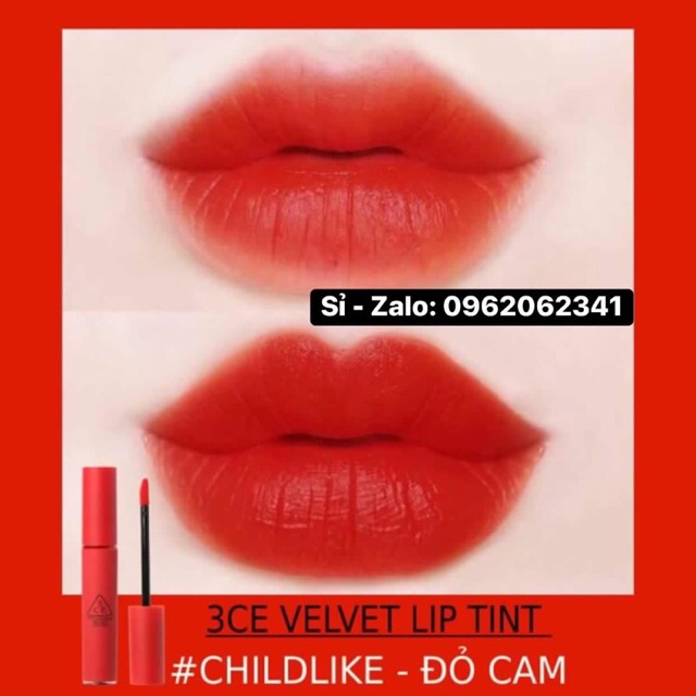 Son 3CE Velvet Lip Tint #Childlike - Đỏ Cam