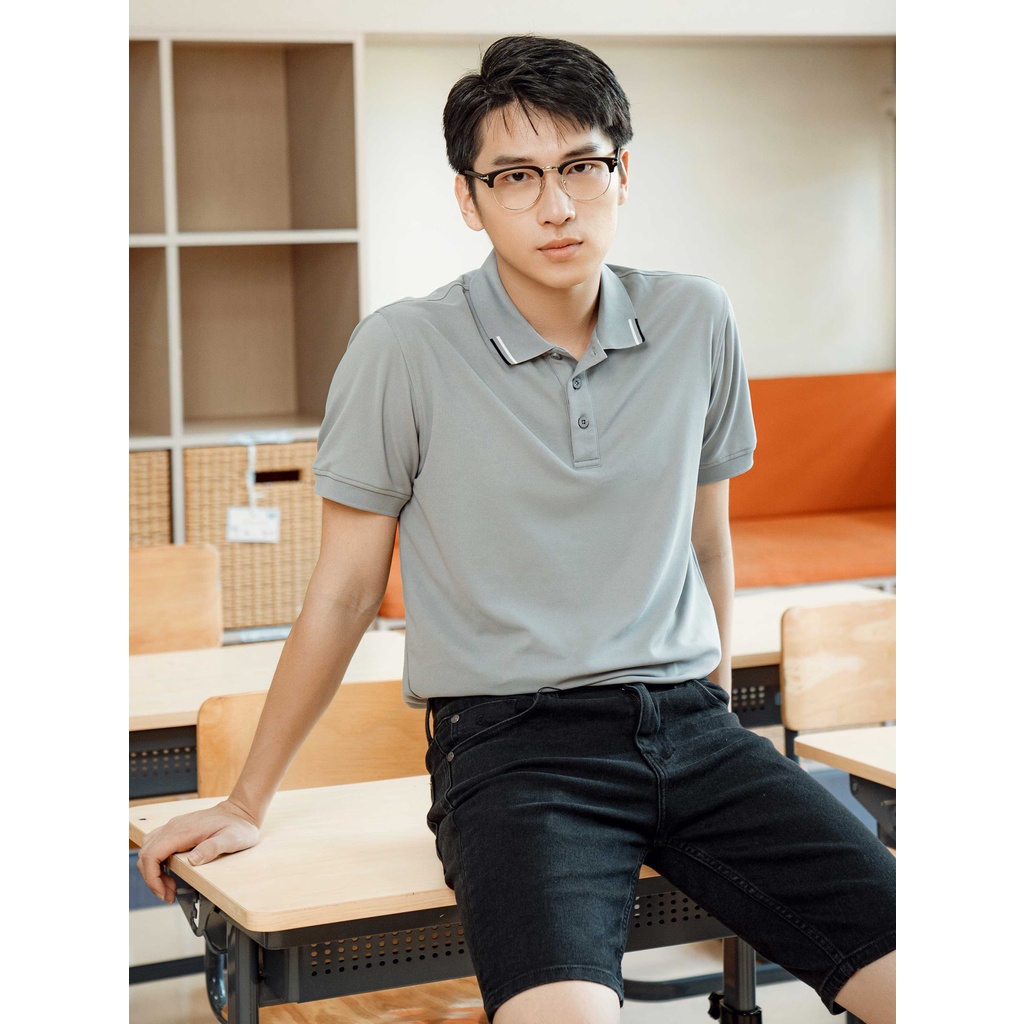 Áo polo cafe Ngắn tay Nam Owen Bodyfit Ghi -APV221132