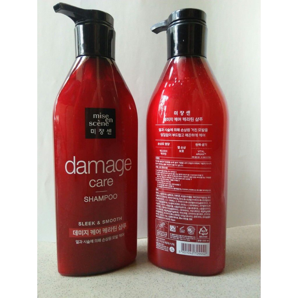 Dầu Gội Cho Tóc Hư Tổn  Mise En Scene Damage Care Shampoo Sleek & Smooth 530ML