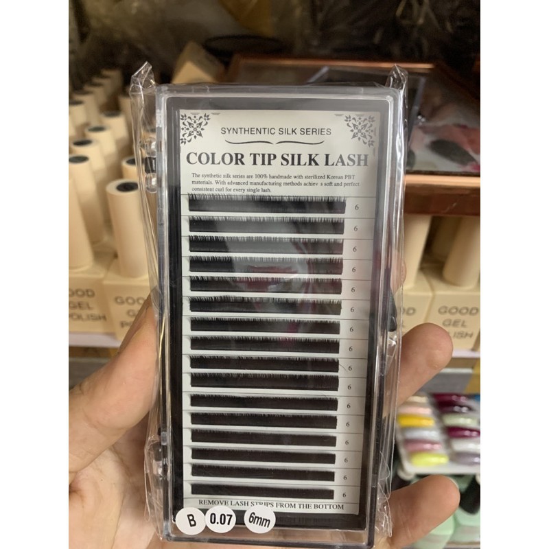 Mi B nối mi dưới colour tip silk lash