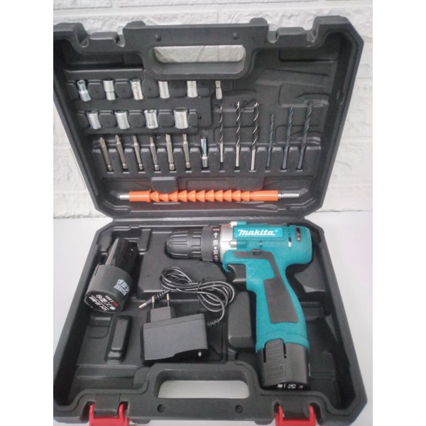 Máy khoan pin 12V hãng makita 2 pin kèm phụ kiện siêu khỏe siêu bền pin siêu trâu - khoan tường - BH 12 tháng