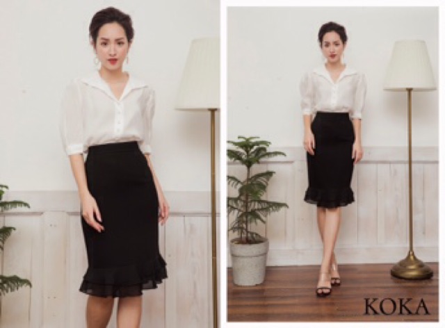 Chân váy công sở phối bèo | BigBuy360 - bigbuy360.vn