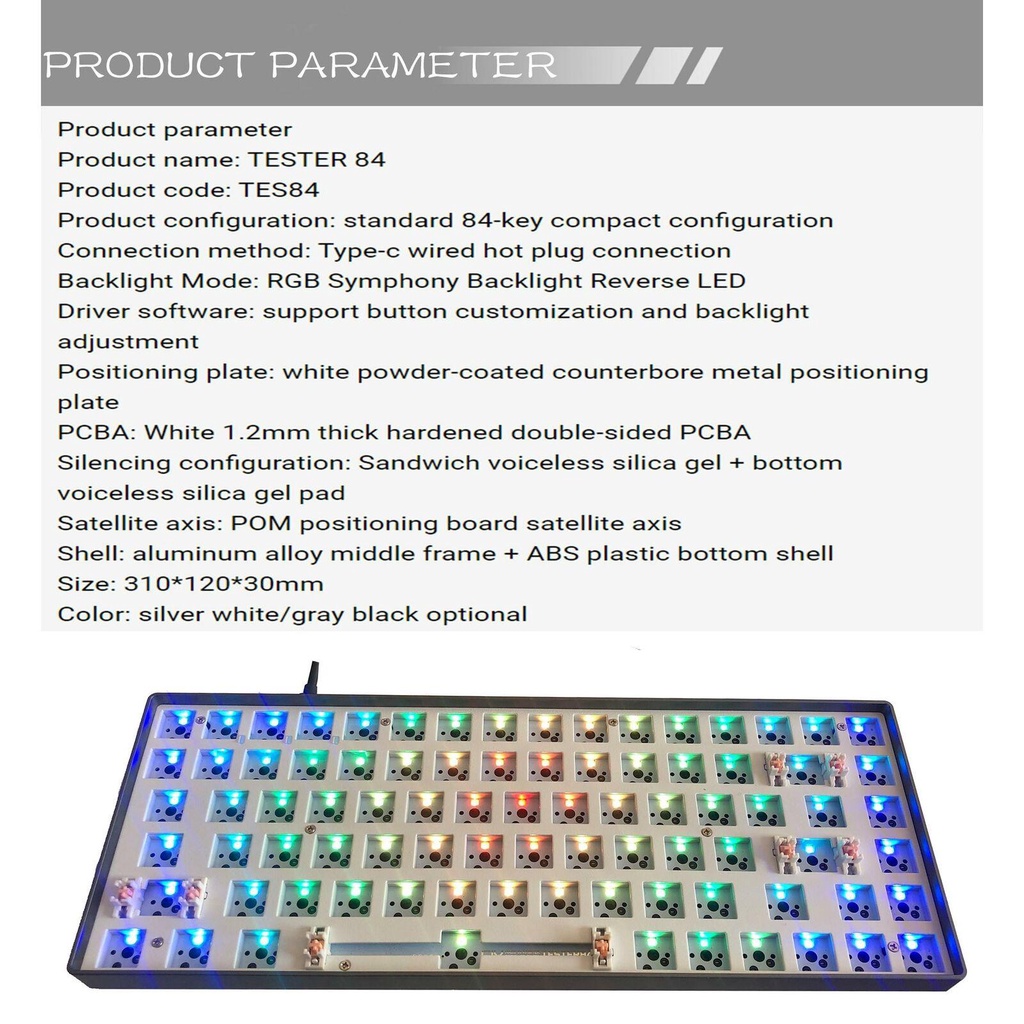 Bộ Bàn Phím Cơ Cơ Có Dây Và Dây Cáp RGB 3/5 Chân Có Thể Tháo Rời Chuyên Dụng