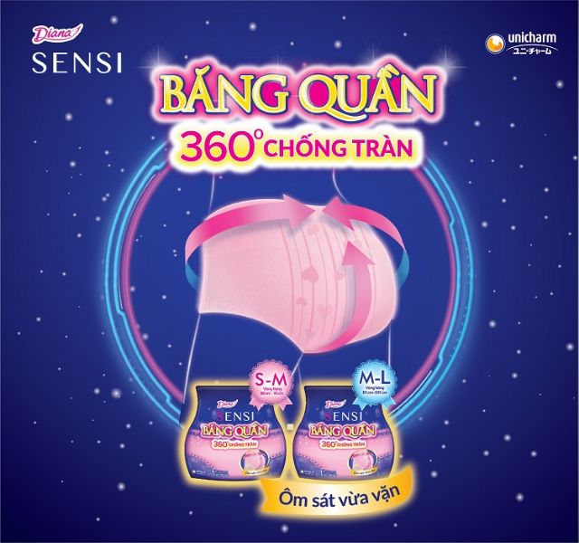 Băng vệ sinh Diana SENSI dạng quần size SM, ML