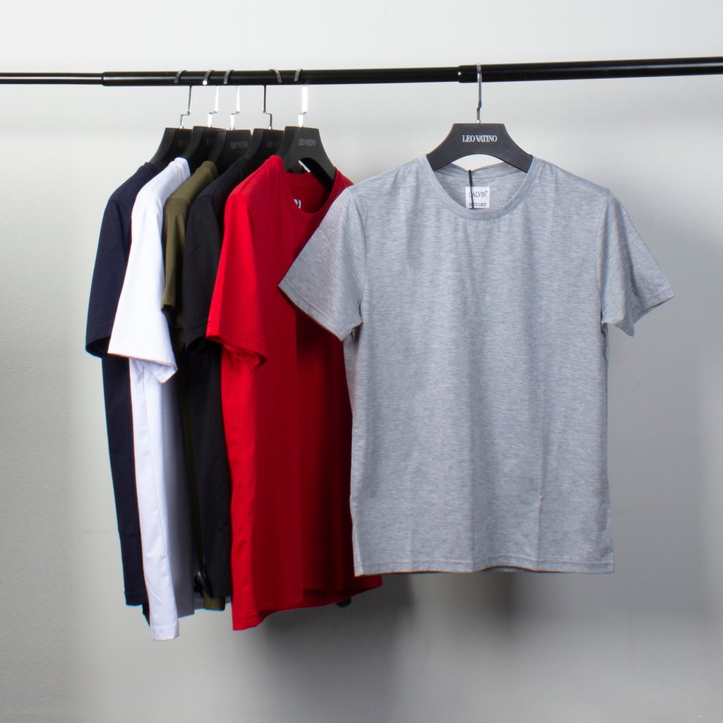 Áo thun nam cổ tròn Galvin vải cotton co giãn cộc tay ngắn lỡ bộ 4 màu APGV5 - Leo Vatino | BigBuy360 - bigbuy360.vn