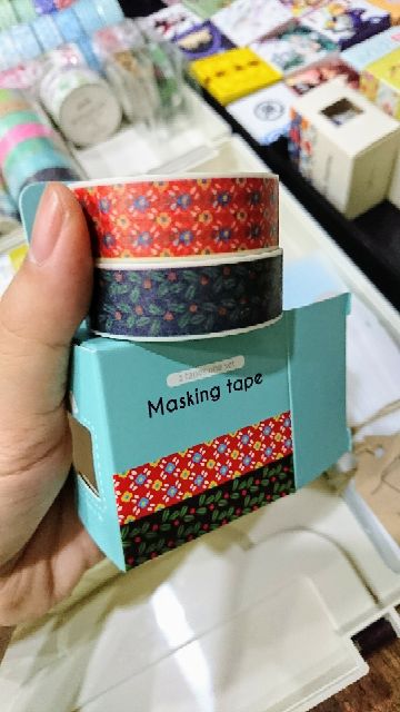 Băng dính trang trí washi tape đồng giá - 1 set gồm 2 cuộn