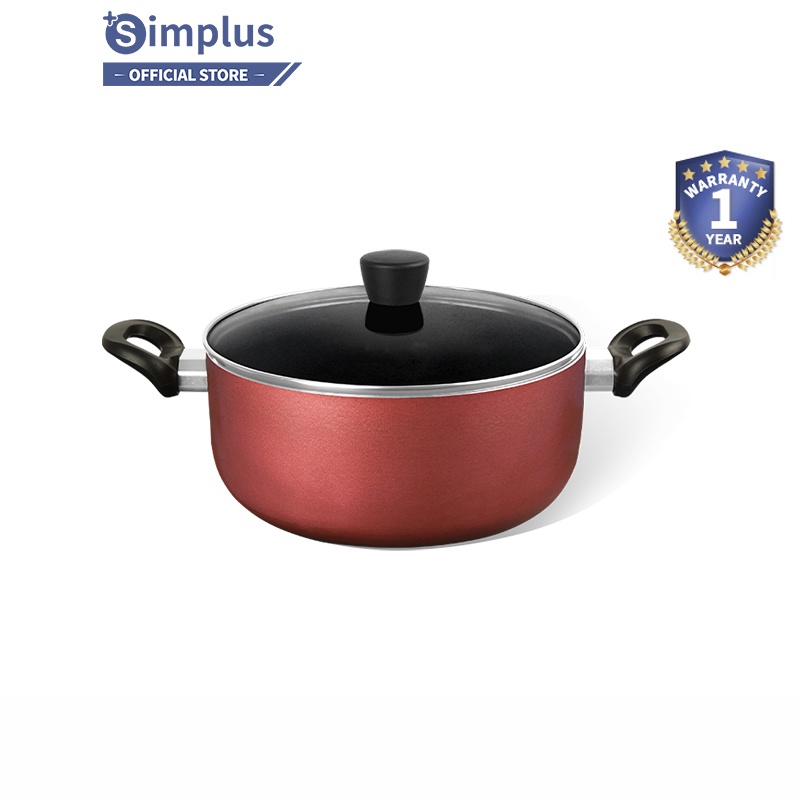 Nồi chống dính Simplus 5L hầm canh nấu súp đa năng dùng được cho bếp từ và ga