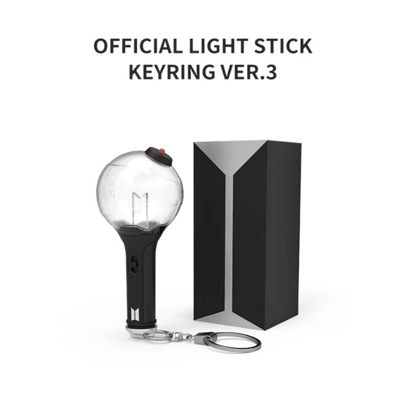 Móc khoá BTS Light Stick Keyring Ver.3 | Army Bomb Keyring Ver.3 phát sáng (chính hãng nguyên seal)