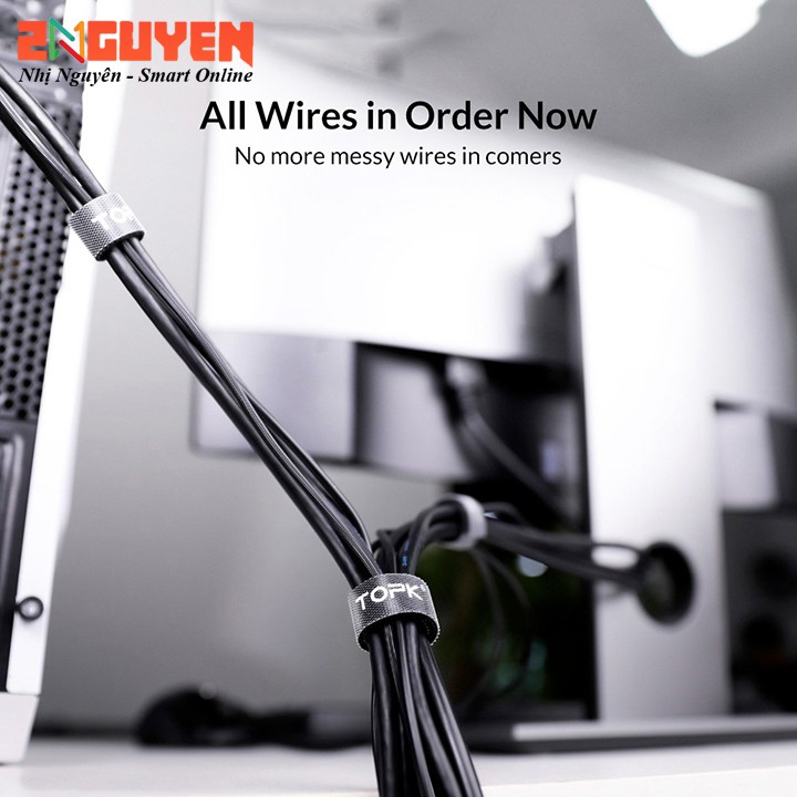Dây quấn chống rối TOPK cố định dây cáp, tai nghe, dây sạc, dây điện Gọn Gàng Tiện Dụng_Băng dán velcro | BigBuy360 - bigbuy360.vn