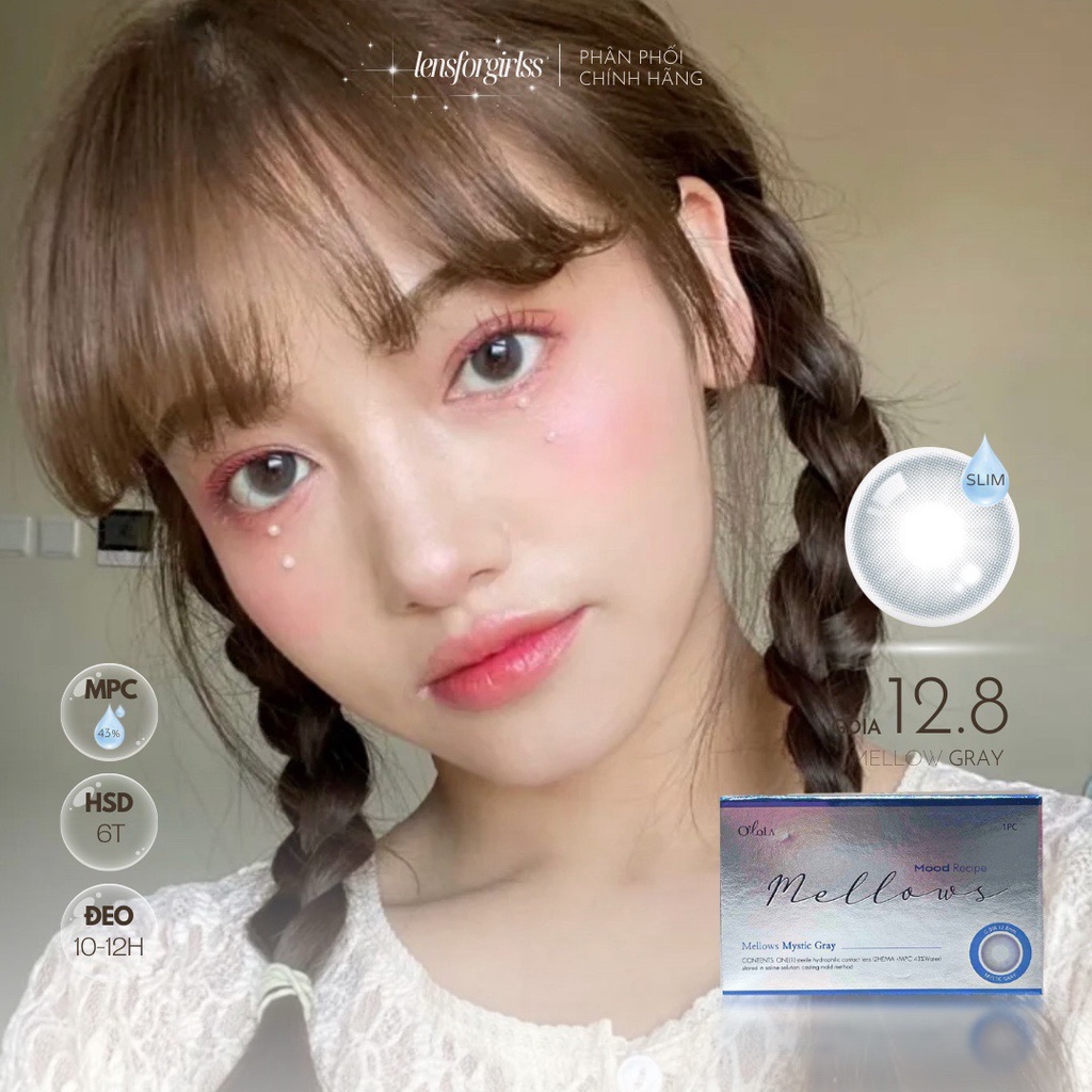 Kính áp tròng xám trong trẻo tự nhiên MELLOW GRAY MPC dành cho mắt nhạy cảm Made in Korea | Lens cận
