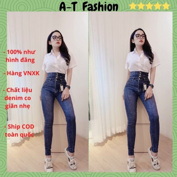 Quần Jean Nữ Lưng Cao ❤️FREESHIP❤️ Quần Bò Nữ Mẫu Mới Ôm Dáng Xinh Xắn Thời Trang Chuẩn Hàng Shop A-T Fashion - QJNU34