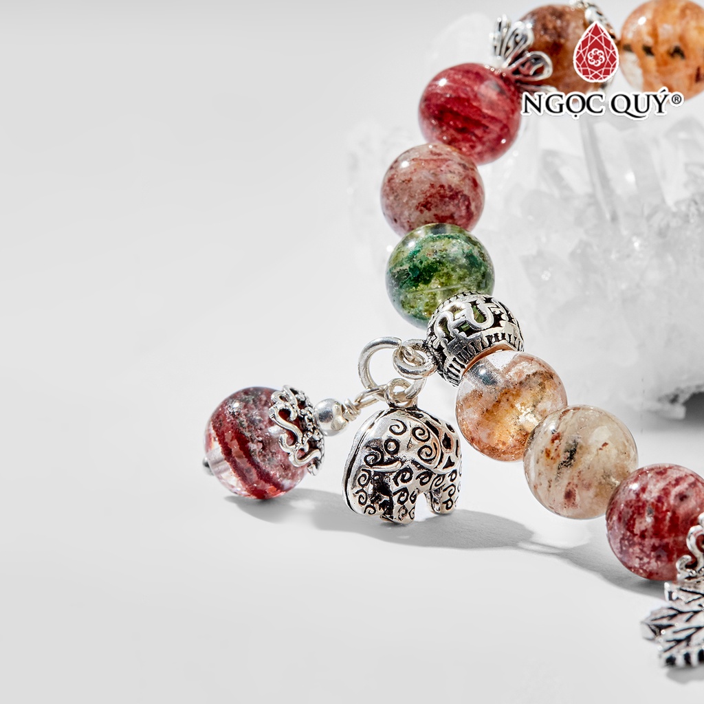 Vòng tay TA ưu linh đa sắc charm voi - Ngọc Quý