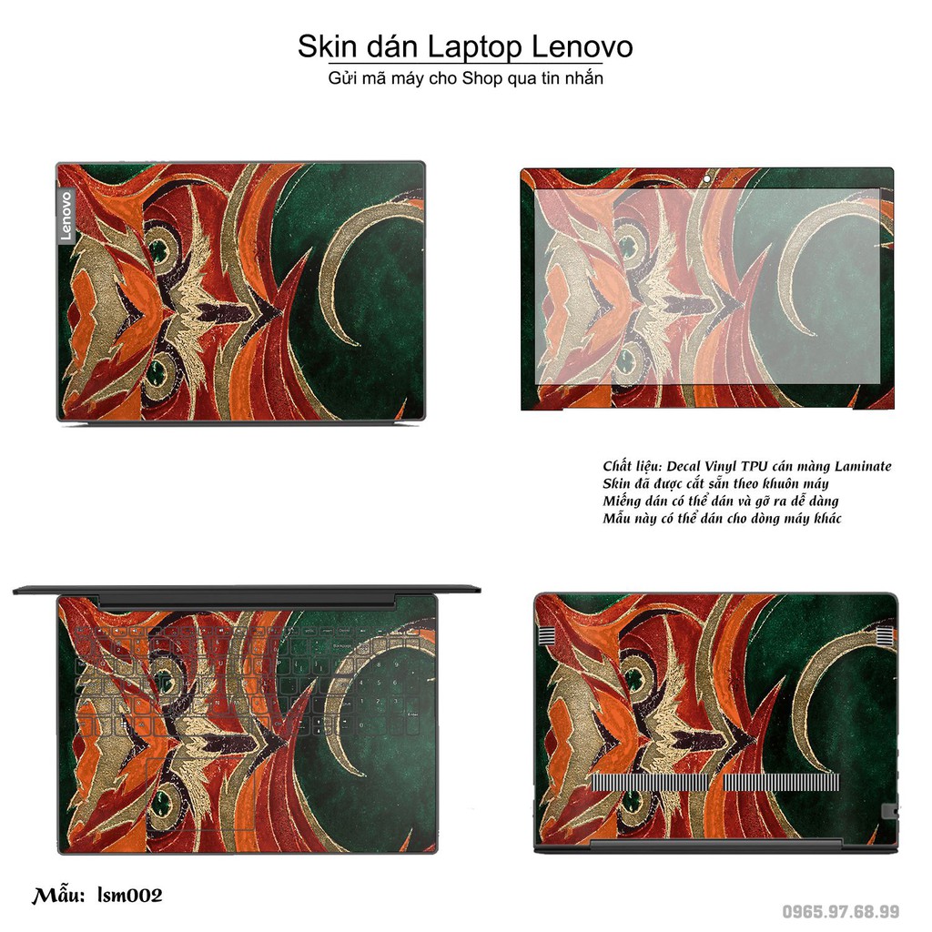 Skin dán Laptop Lenovo in hình Athena Noctua - Linh Vật Của Trí Tuệ - lsm002 (inbox mã máy cho Shop)