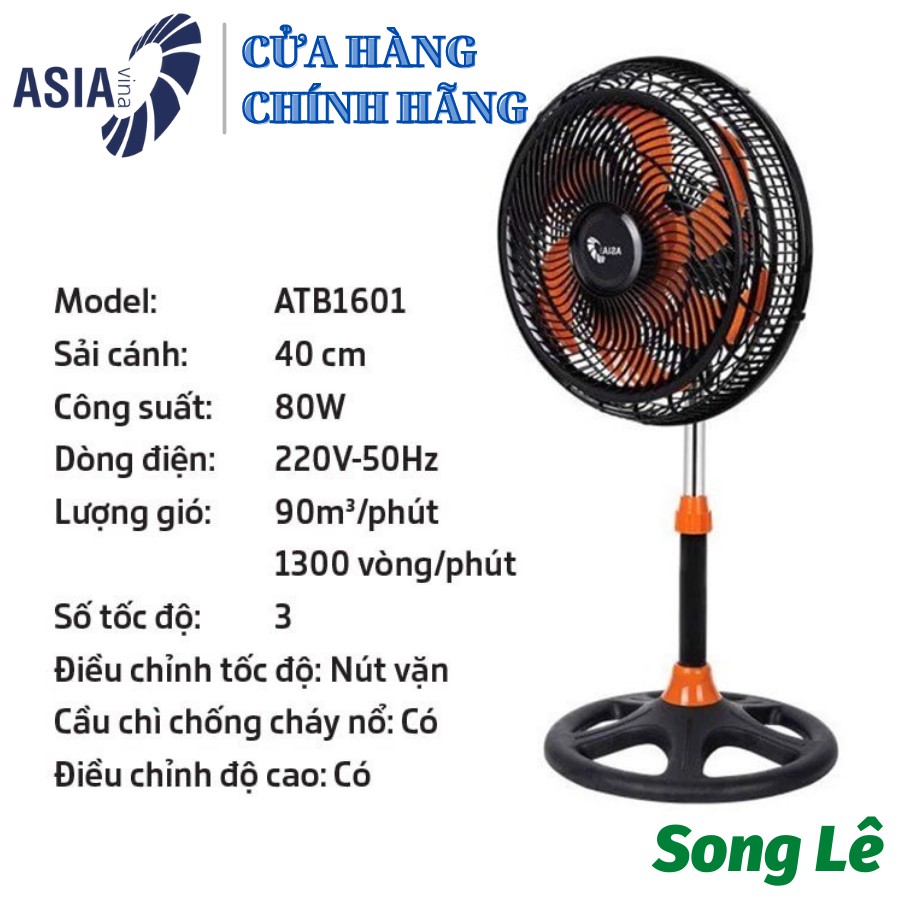 Quạt lửng ASIA vina turbo ATB 1601 - 80W - Cánh 40cm