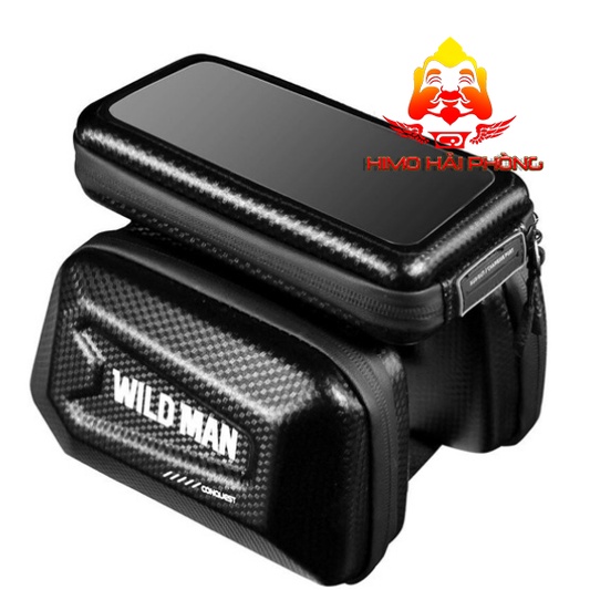 Túi xe đạp WILDMAN túi đôi treo sườn xe gắn phone cảm ứng, chống nước thích hợp Himo C26 , Zb20 , Ado 20F