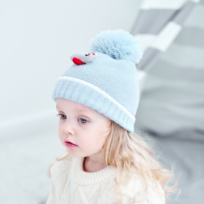 Bộ Găng Tay Và Mũ Len Dệt Kim Giữ Ấm Mùa Đông Cho Bé