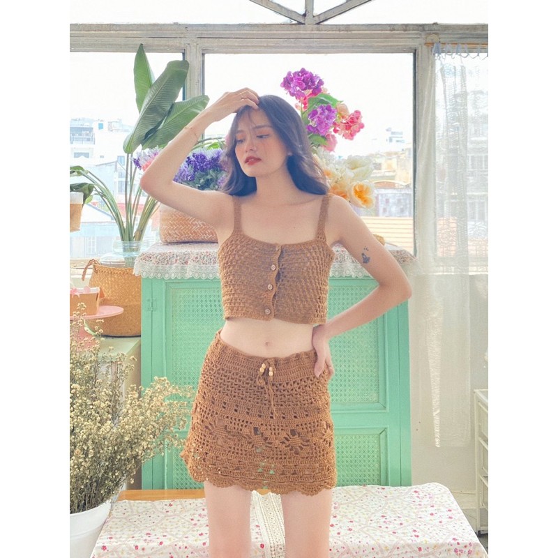 [Mã SKAMCLU7 giảm 10% tối đa 50K đơn 0Đ] Zinx skirt - Chân váy đan chữ A - Somalyng.studio | BigBuy360 - bigbuy360.vn