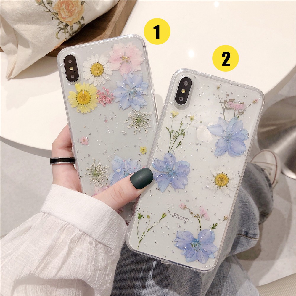 12 Pro Max Ốp điện thoại phối hoa khô thời trang cho IPHONE 6 6S 7 8 PLUS X XR XS MAX 11 PRO MAX