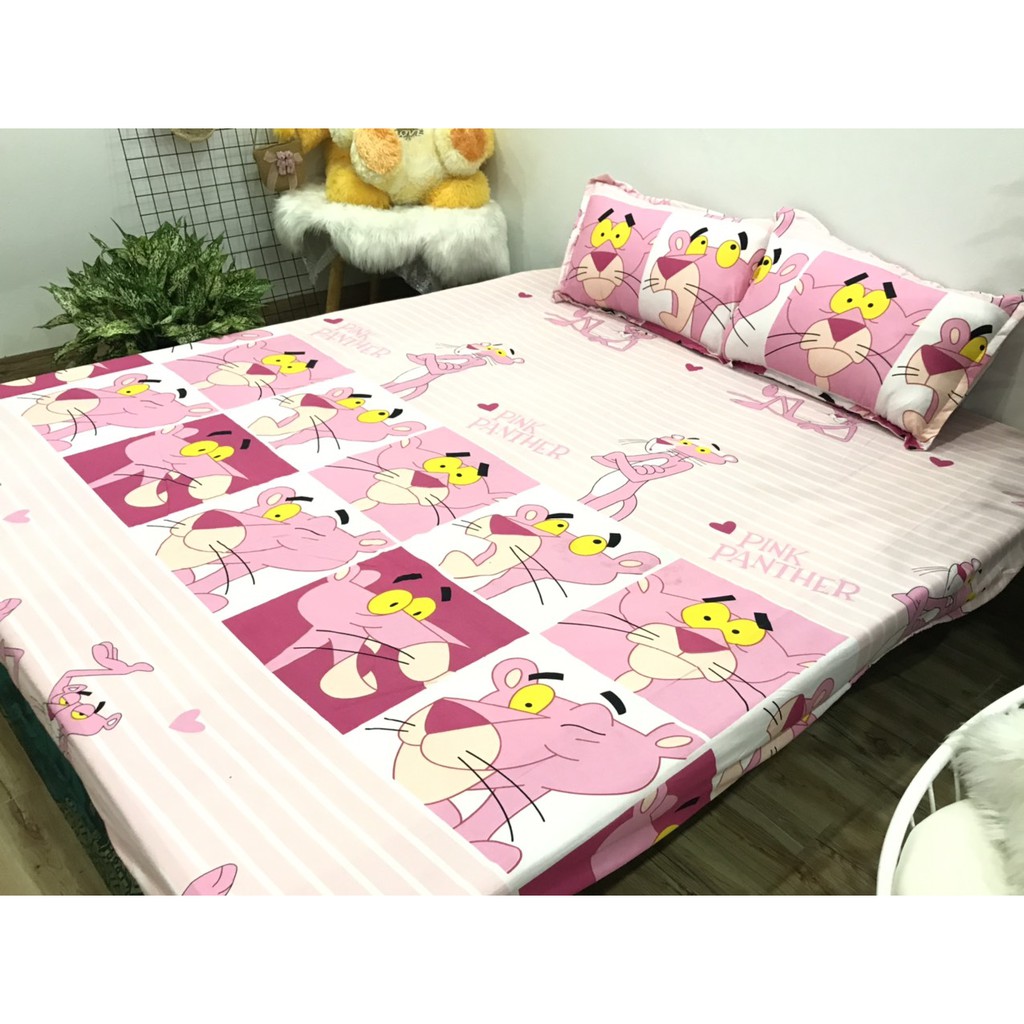 Bộ ga chun và 2 áo gối nằm Emmidecor - mẫu Hổ hồng, drap cotton poly | BigBuy360 - bigbuy360.vn