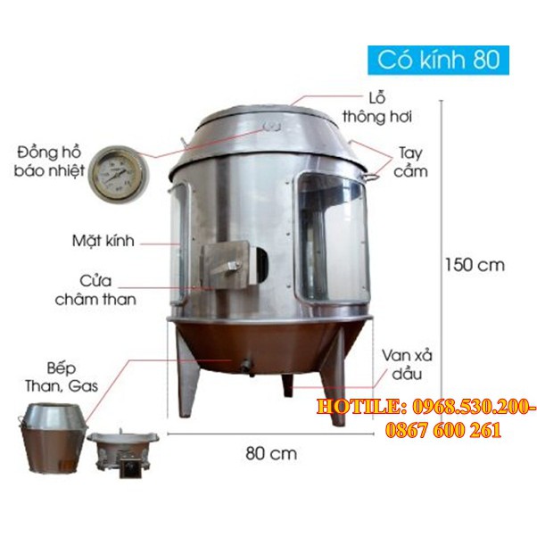 Lu quay vịt inox, lu quay vịt bằng than phi 80 MUA Ở ĐÂU