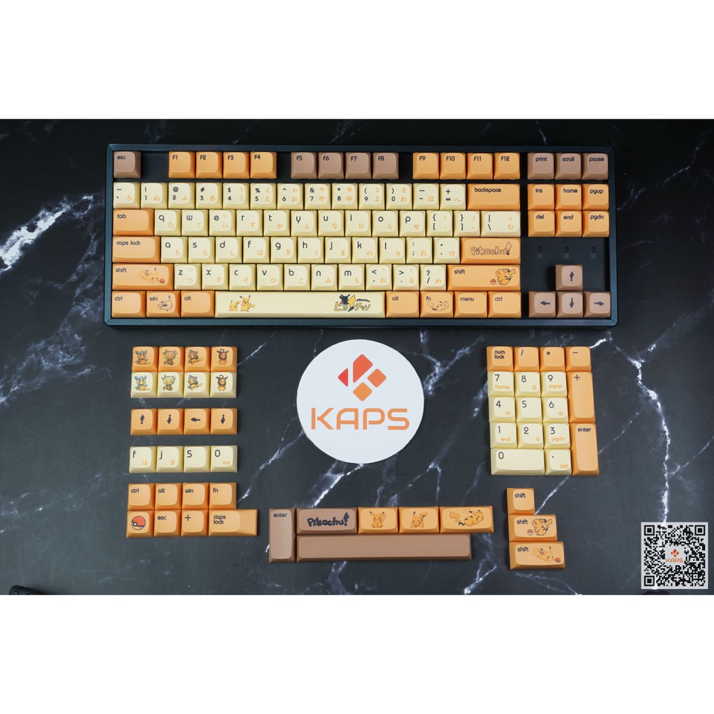 Keycap PIKACHU - profile XDA - keycap PBT - Dyesub - 137 nút cho bàn phím cơ (Filco, Leopold, IKBC, Edra, keychron)