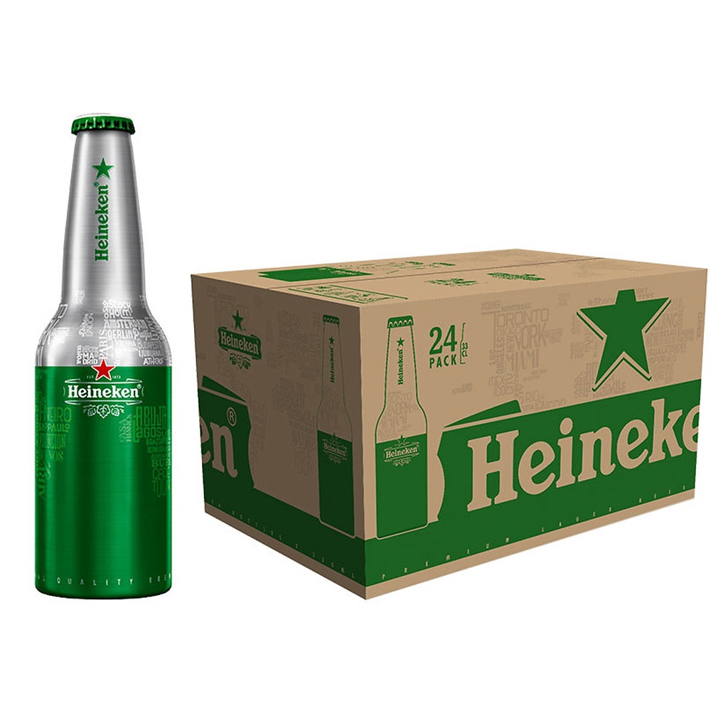 Bia Heineken Hà Lan Chai Nhôm 5% – Chai 330ml – 2 thùng 48 chai